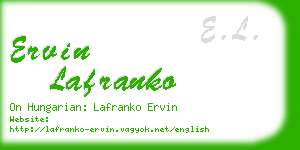 ervin lafranko business card